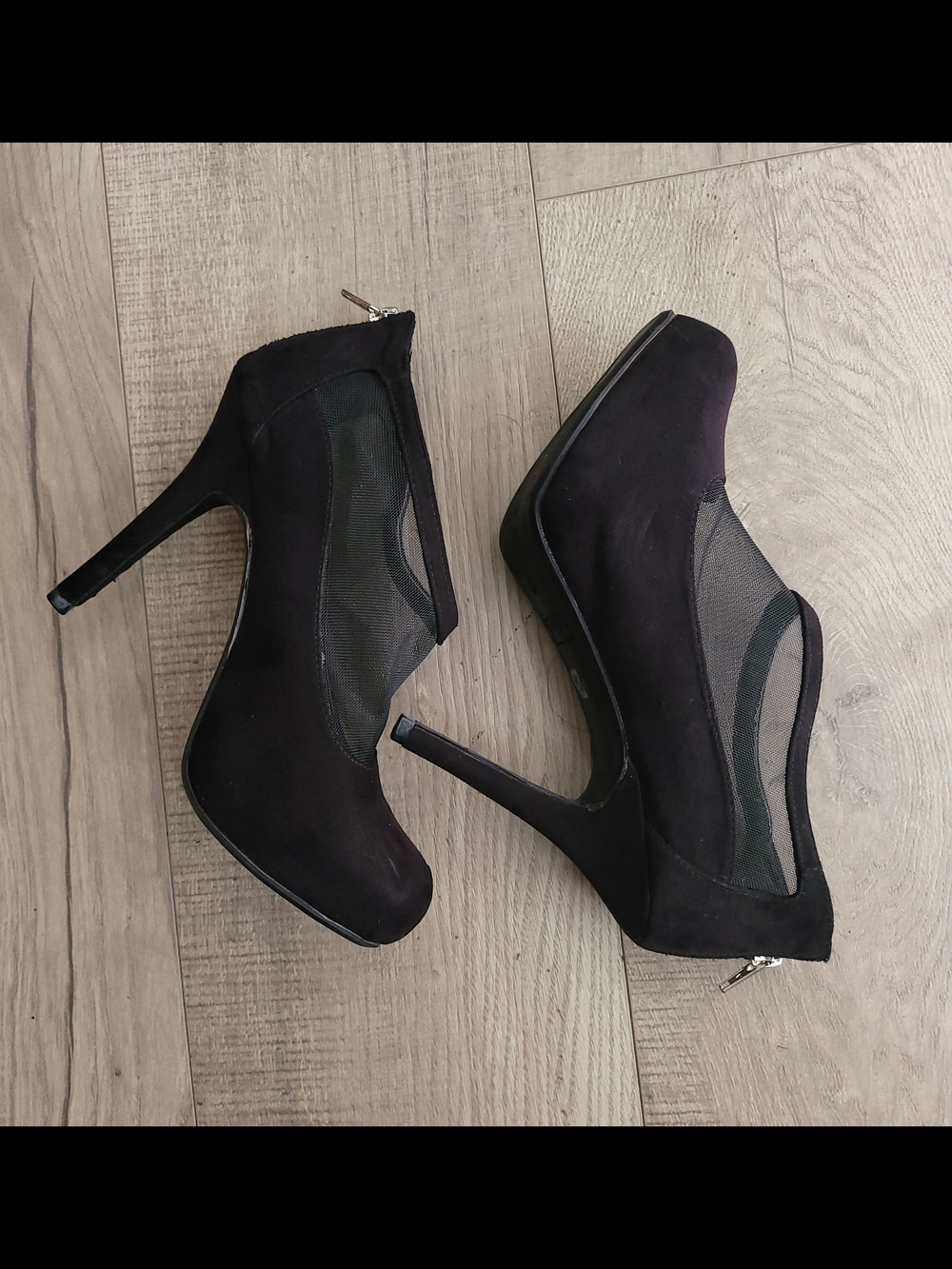 Elegant Black Mesh High Heel Pumps for Women